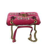 Gucci Pink GG Velvet Marmont "Blind for Love" Flap Bag