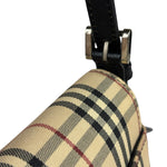 Burberry Black Leather Trim House Check Flap Crossbody Bag