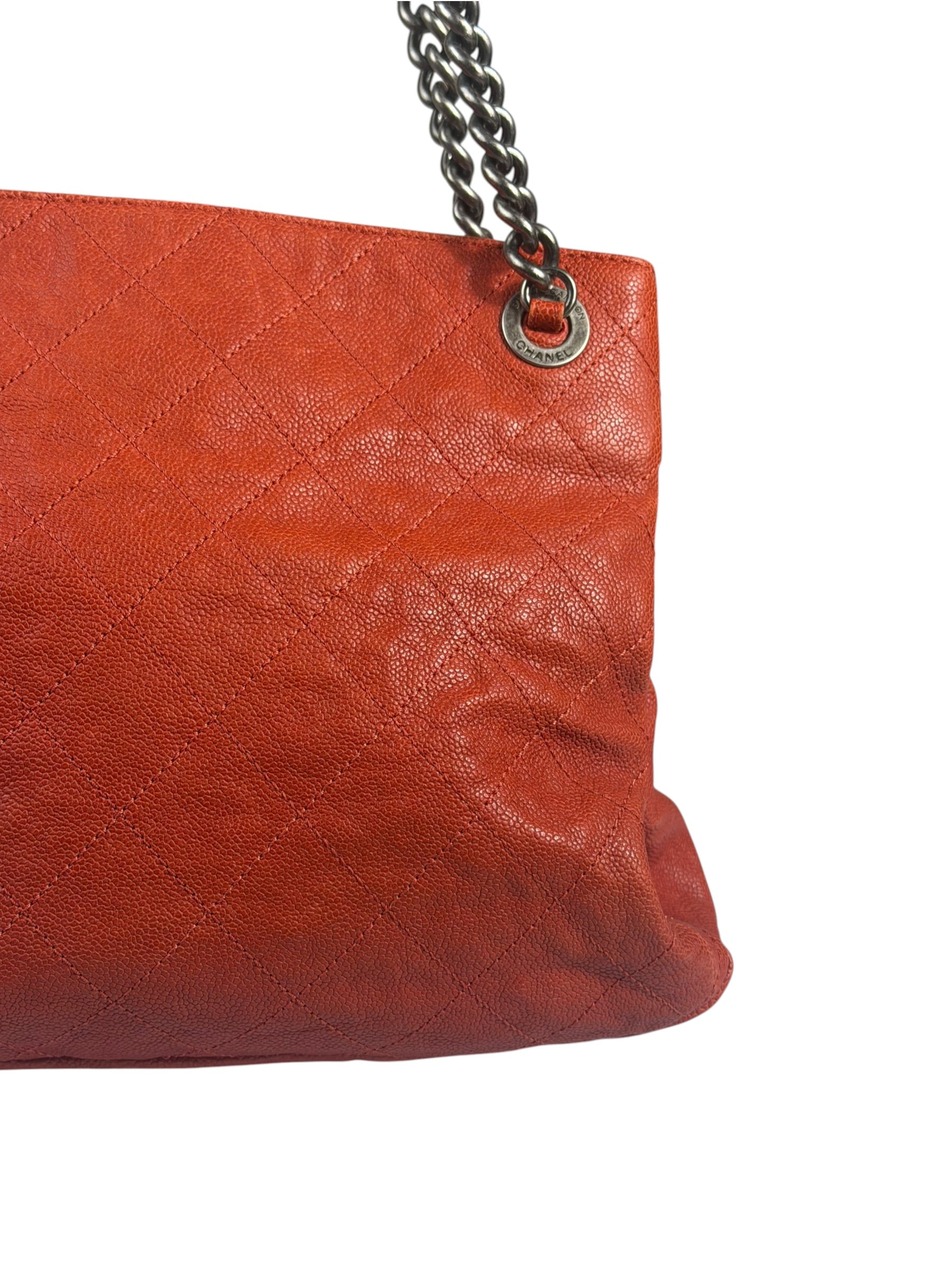 Chanel Red Caviar Quilted Small Frame Shoulder Bag 2011