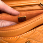 Chanel Orange Patent Leather Flap Wallet on Chain Bag