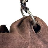 Yves Saint Laurent Brown Suede/Leather Trim Naja Rose Petal Hobo Bag
