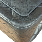 Chanel Black Quilted Leather Full Flap Chain Bag 1986