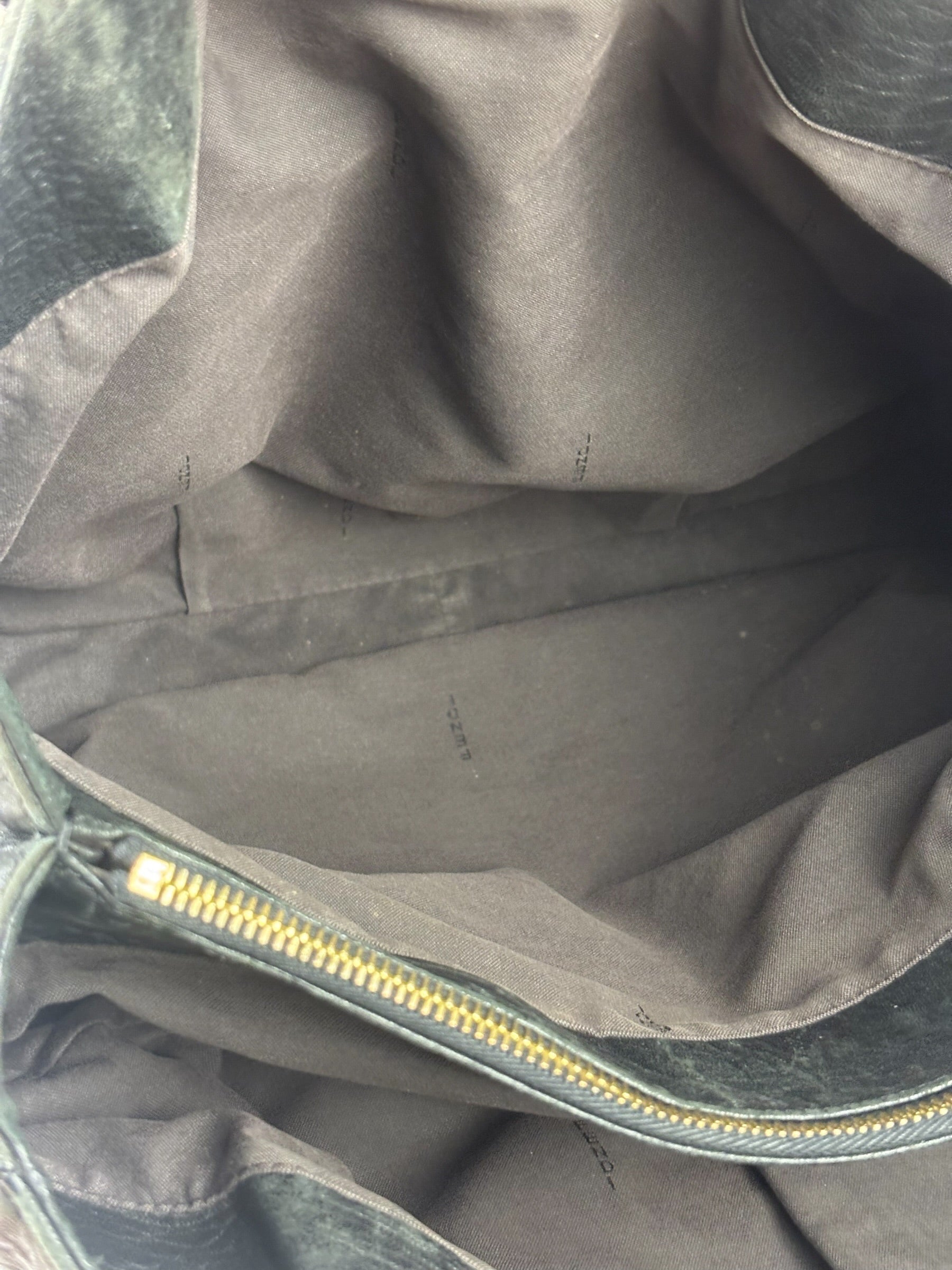 Fendi Vintage Black Leather Mia Chain Tote