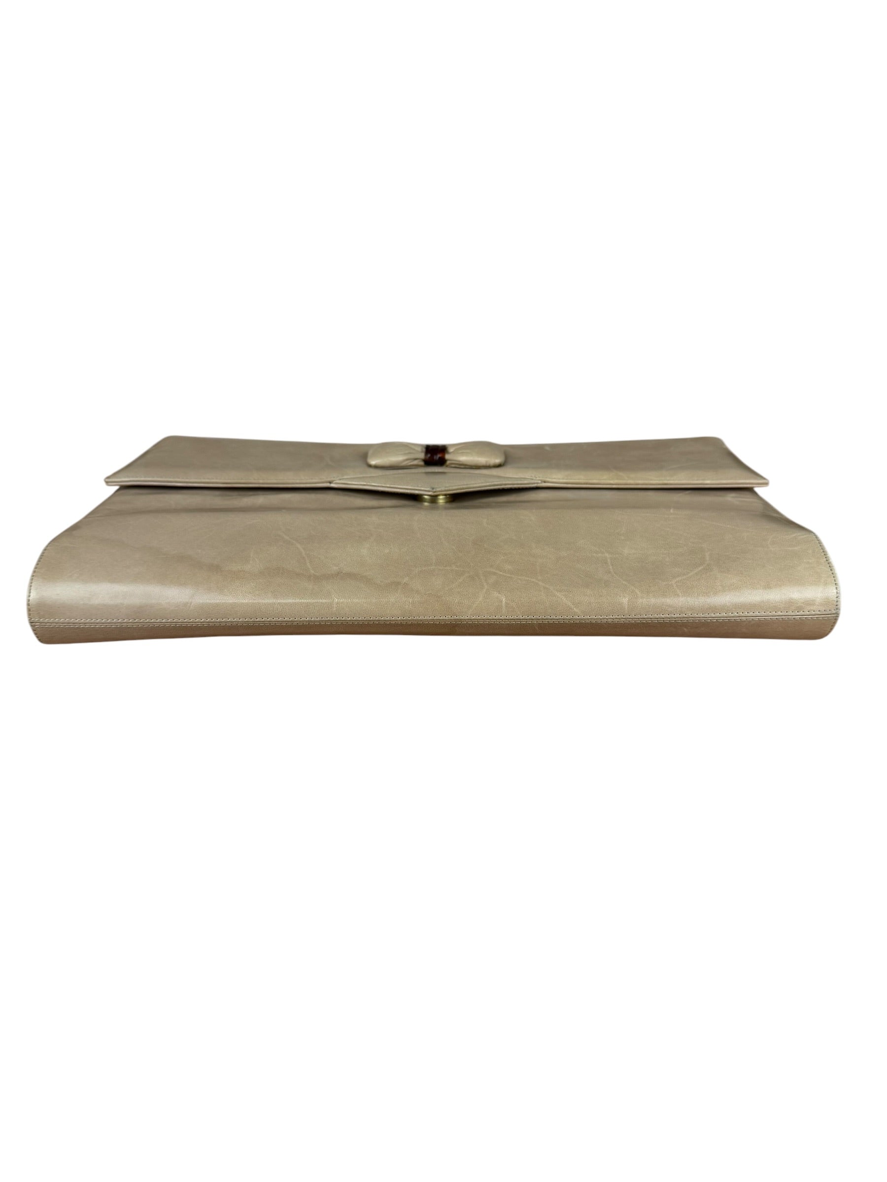 Bally Leather Bow Clutch