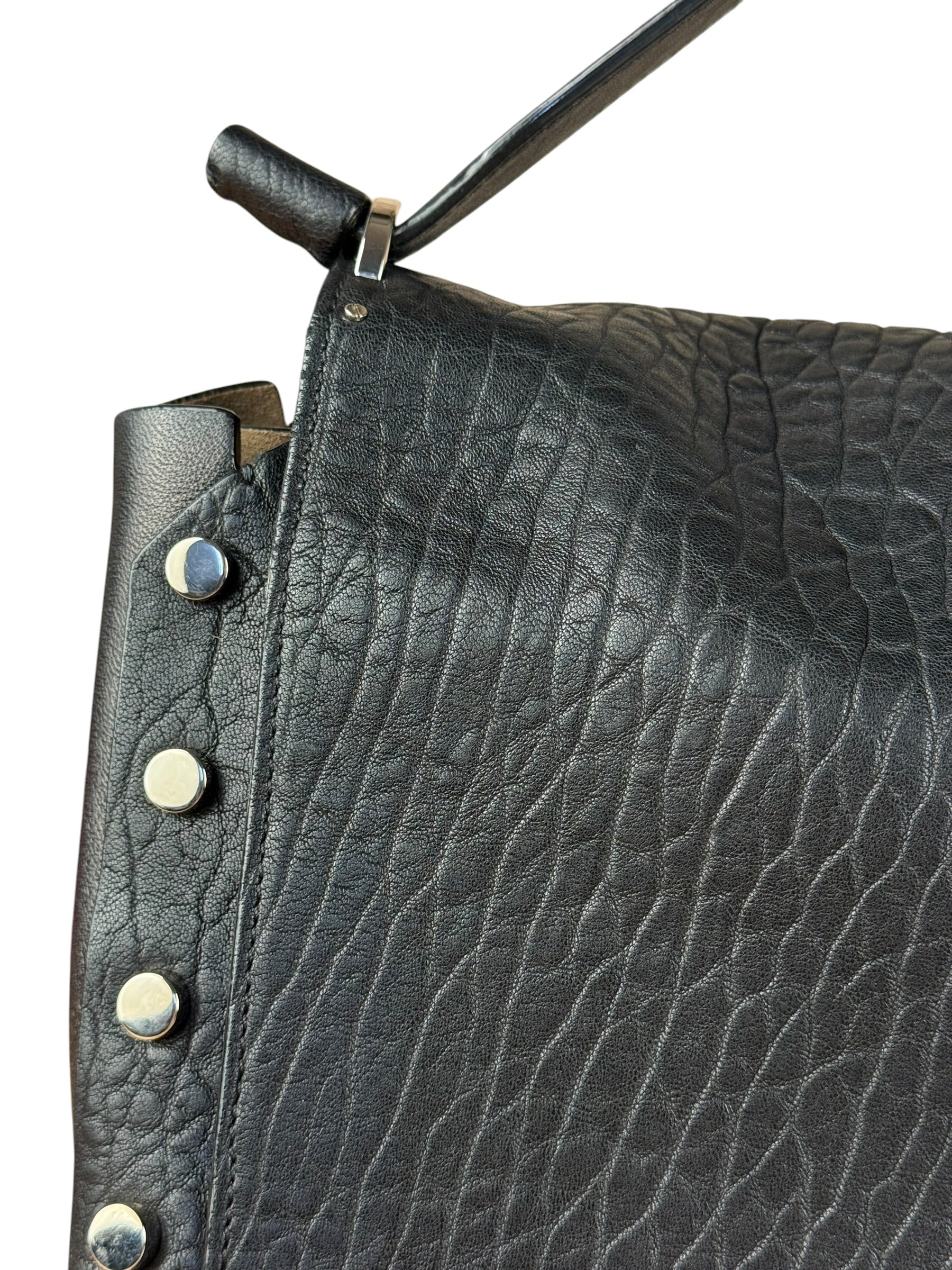 Jimmy Choo Black Leather Lockett Pebble Shoulder/Hand Bag