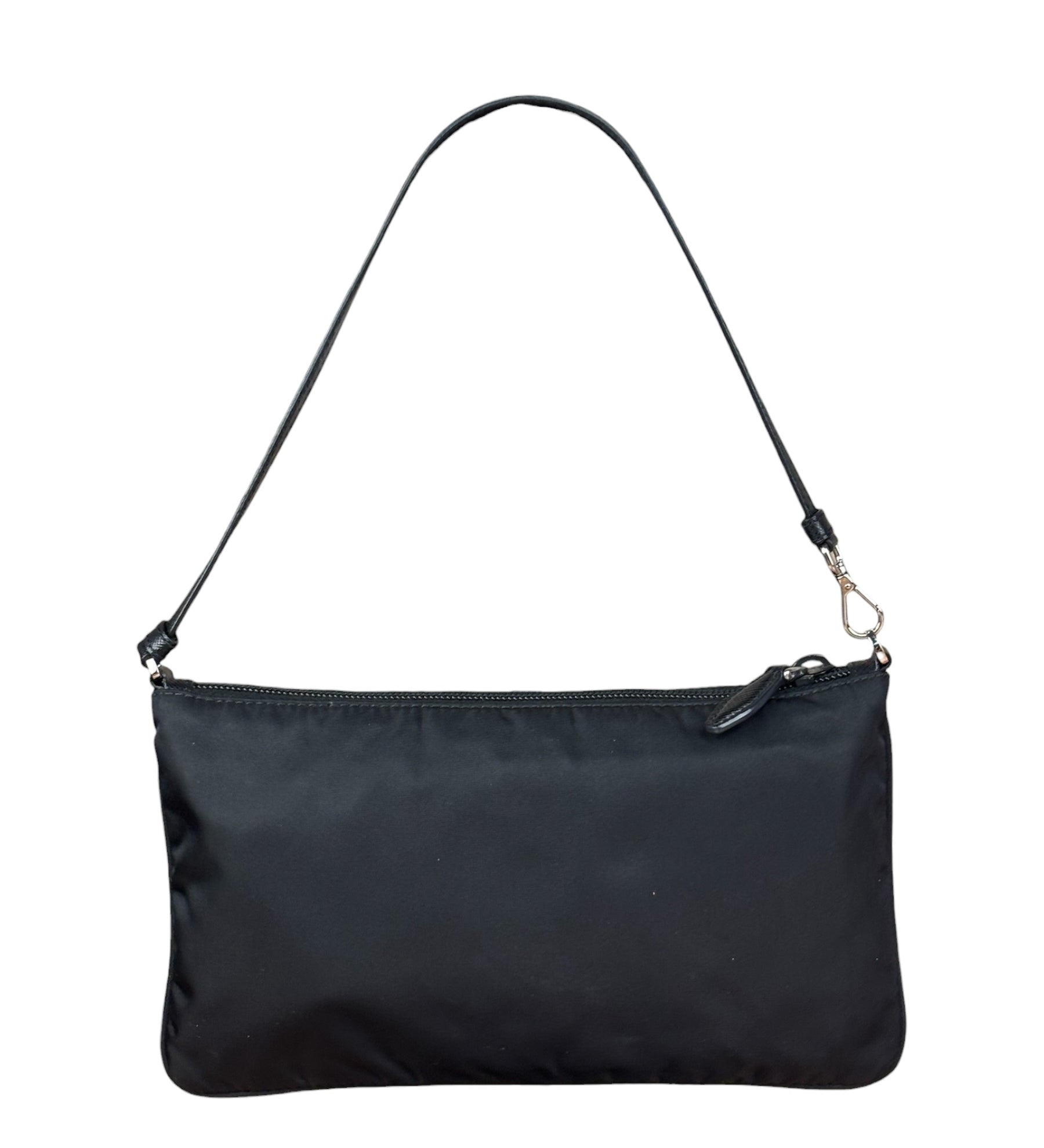 Prada Black Leather Trim Tessuto Nylon Pochette