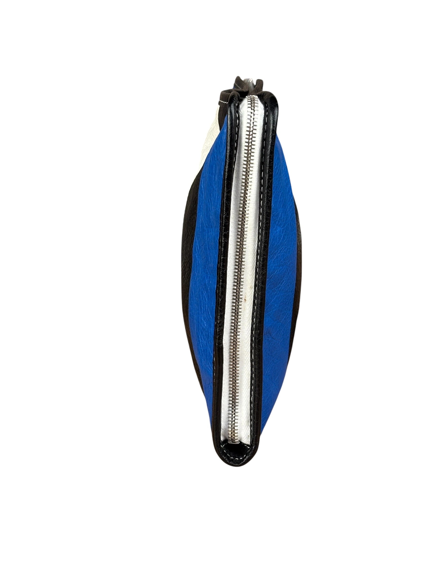 Balenciaga Tricolor Leather Bazaar Striped Pouch