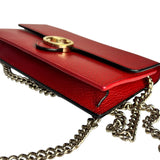 Gucci Red Leather GG Wallet on Chain Bag