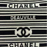 Chanel Black/White Leather Trim/Cloth Venise Biarritz Flap Bag 2019