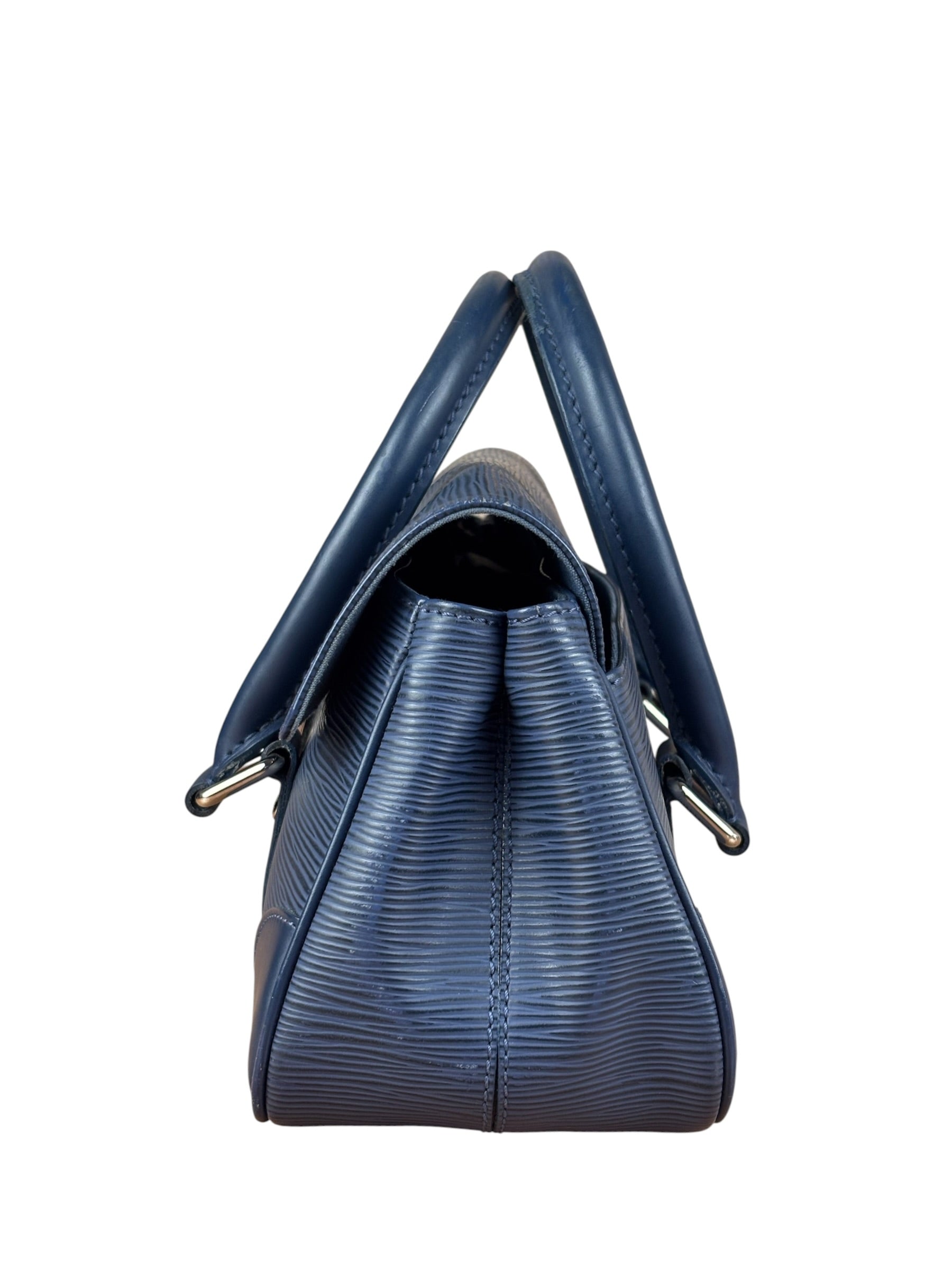 Louis Vuitton Navy Blue Leather Epi Segur Handbag PM