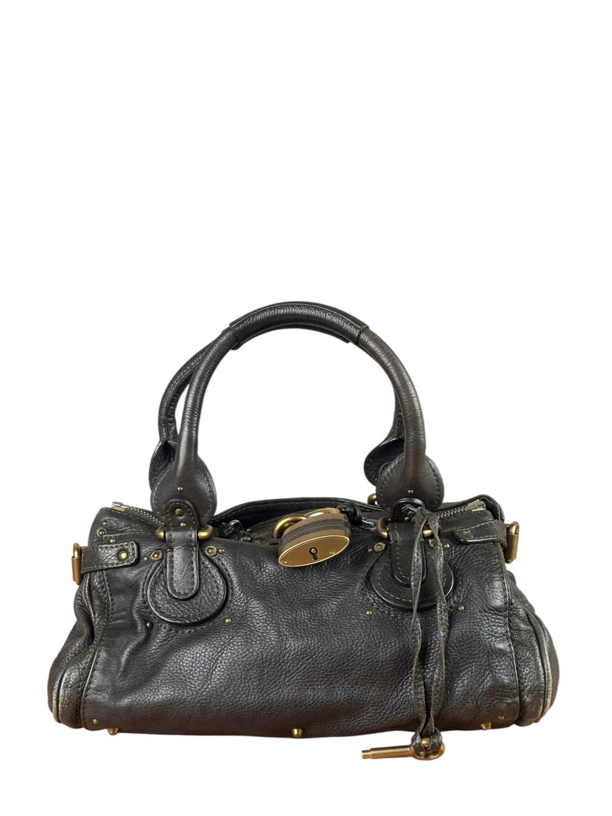 Chloe Greyish-Green Leather Paddington Handbag