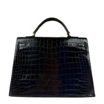 Hermes 1985 Black Crocodile Kelly 35