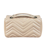 Gucci Pink Beige Leather Marmont Matelasse Small Shoulder Bag