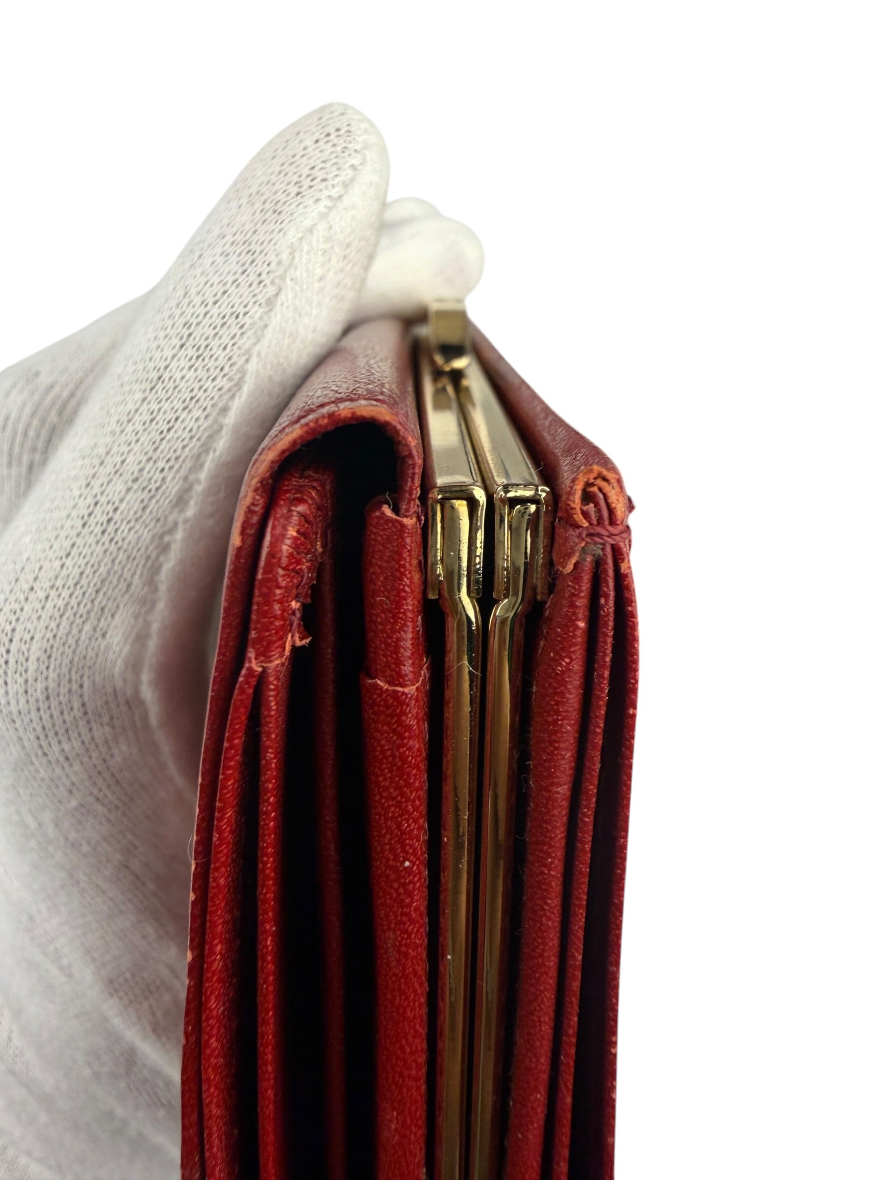 Givenchy Vintage Red Leather Trifold Wallet