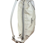 Prada White Tessuto Nylon Leather Trim Shoulder Bag