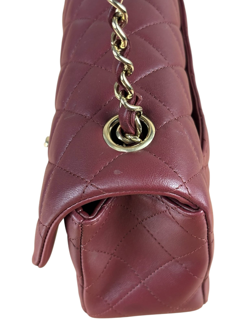 Chanel Burgundy Quilted Lambskin Small Flap Bag 2021