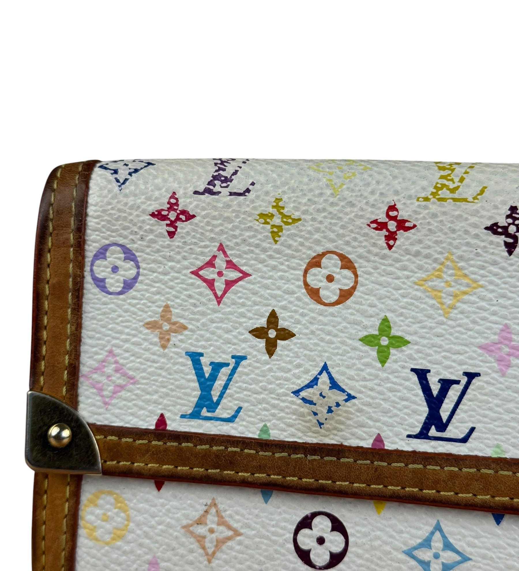 Louis Vuitton White Murakami Compact Wallet