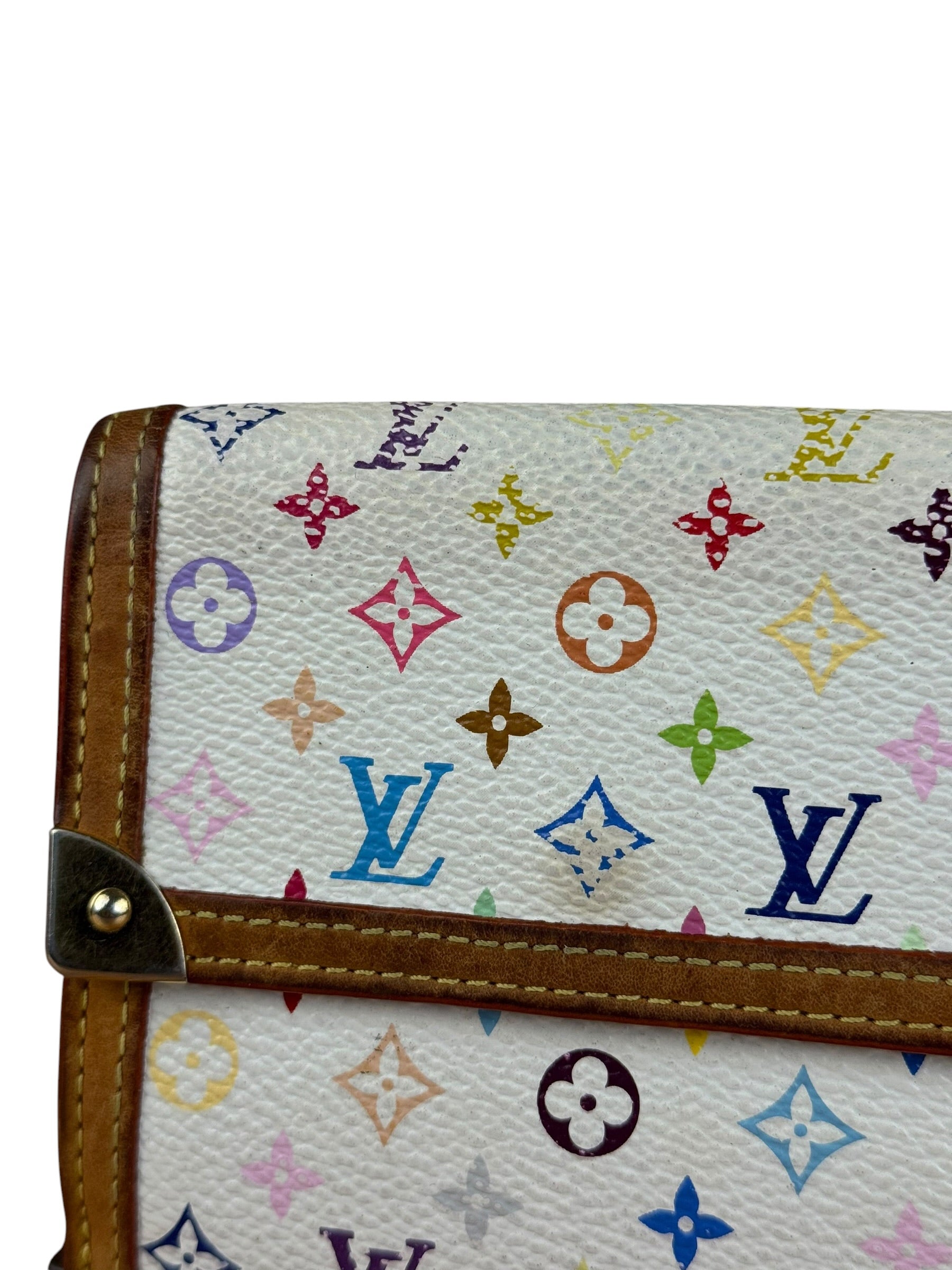 Louis Vuitton White Murakami Compact Wallet