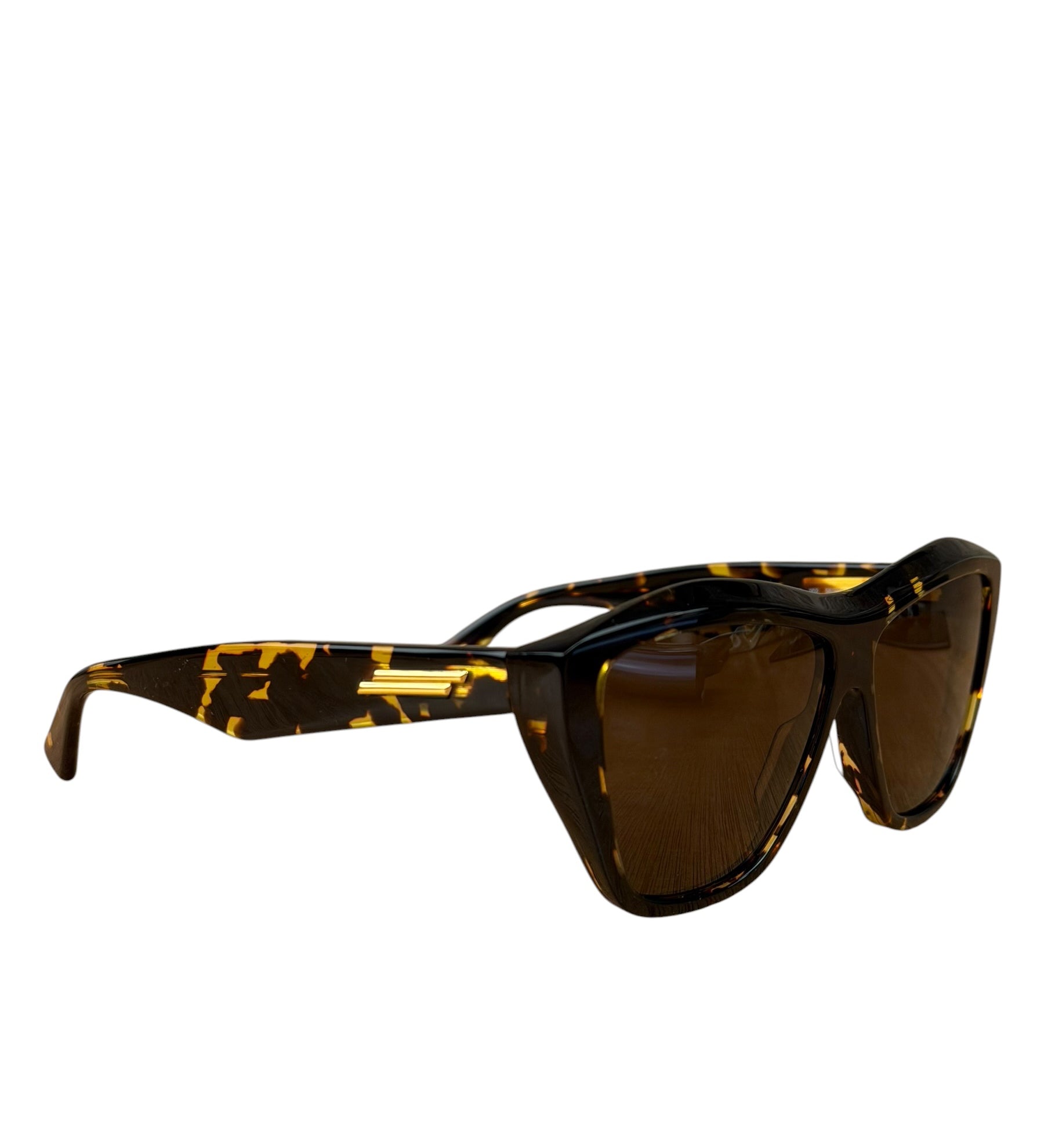 Bottega Veneta Tortoise Brown Cat-Eye Sunglasses