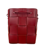 Bottega Veneta Red Leather Cassestte Maxi Intrecciato Bucket Bag