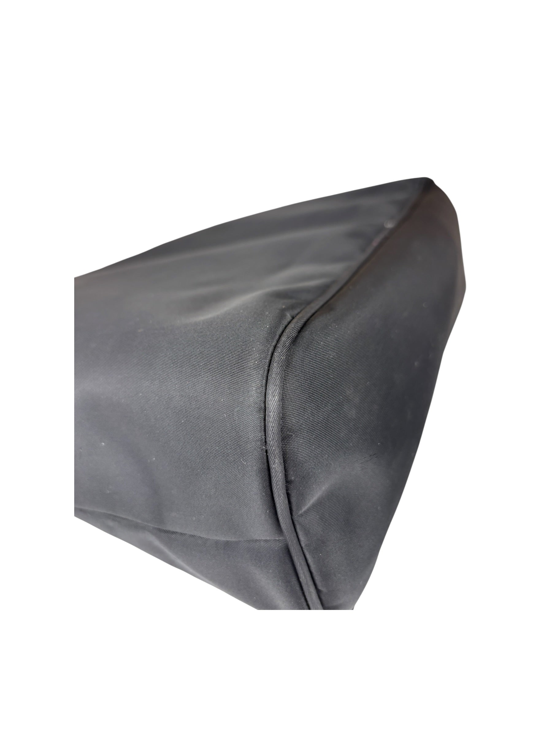 Fendi Vintage Black Nylon Leather Trim FF Roll Tote Bag
