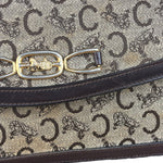 Celine Leather Trim C Sulky Shoulder Bag No Strap