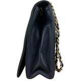 Chanel Black Diamond Stitch Flap CC Bag 1988