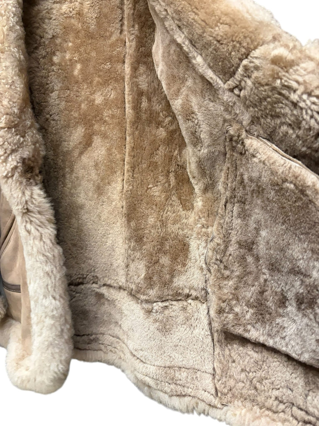 Vintage Brown Shearling Welt Pocket Jacket