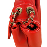 Chanel Red Chevron Leather Flap Bag 2019