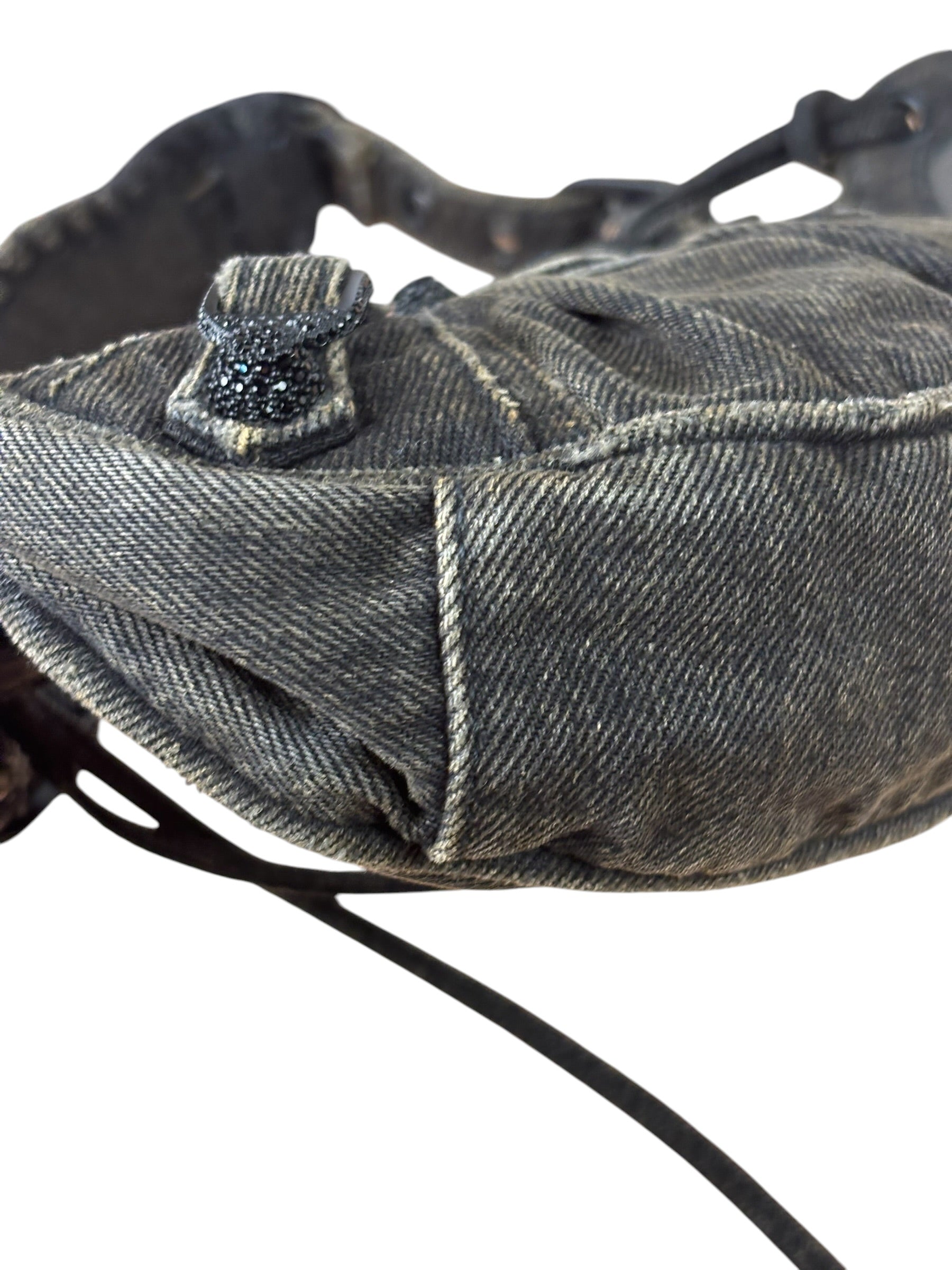 Balenciaga Black Denim Le Cagole XS Shoulder Bag