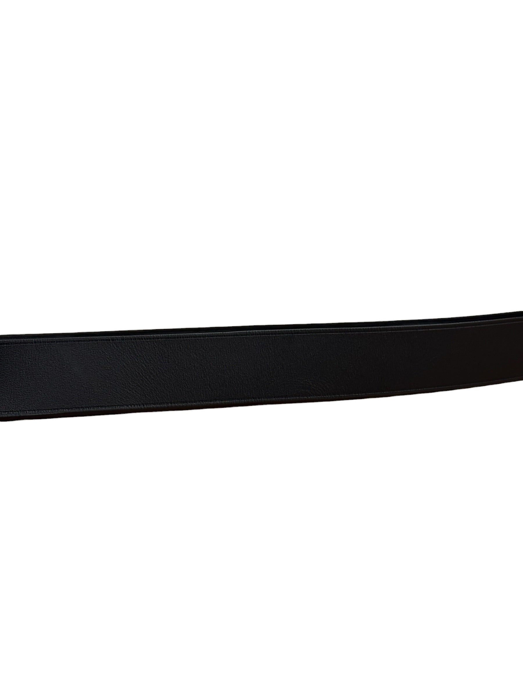 Prada Silver Emblem Leather Belt