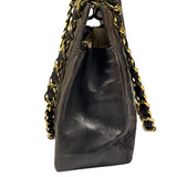 Chanel Black Quilted Lambskin CC Timeless Shopping Tote Late 90s