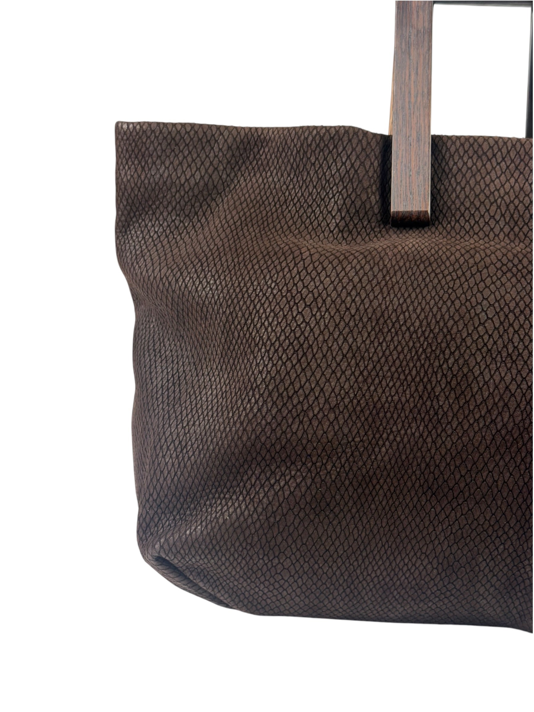 Loewe Vintage Brown Python Embossed Tote