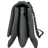 Chanel Quilted Two Tone Leather Flap Bag White