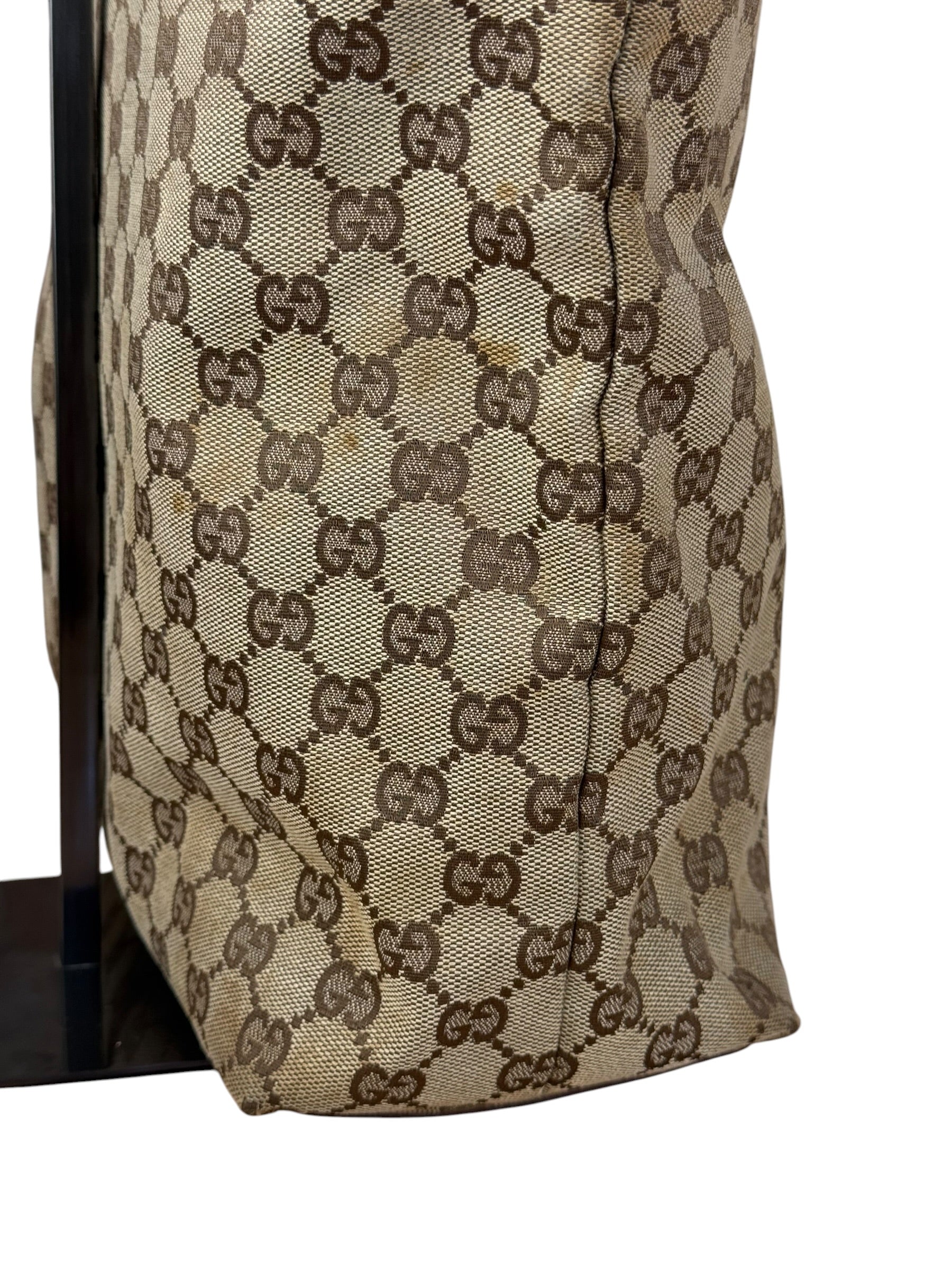 Gucci GG Pink Leather Canvas Eclipse Tote Bag