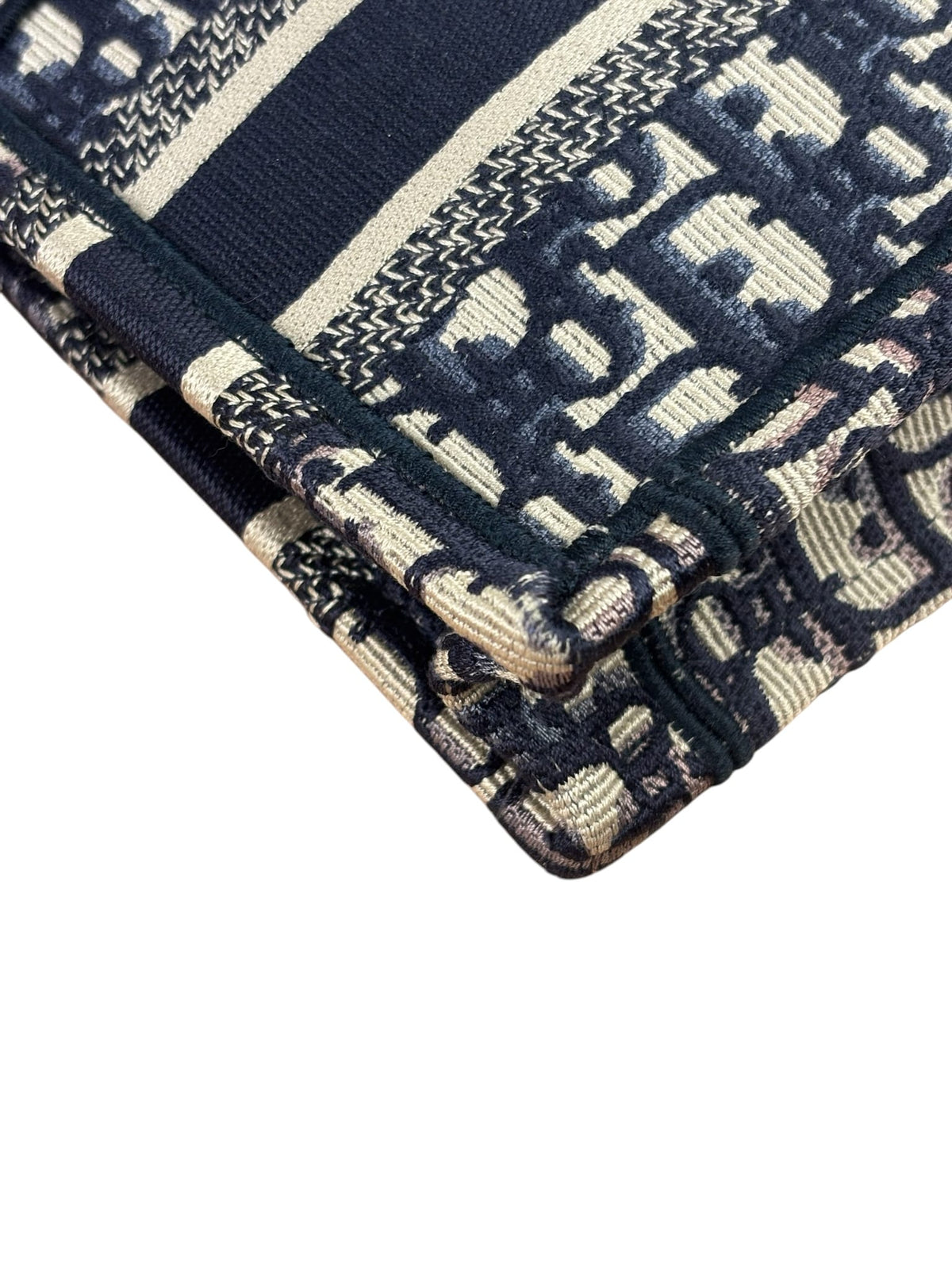 Christian Dior Navy Small Oblique Embroidery Tote
