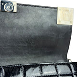 Chanel Black Patent Leather Chocolate Bar Flap Bag 2000