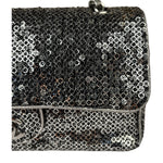 Chanel Silver Sequin East/West Flap Bag 2006