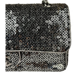 Chanel Silver Sequin East/West Flap Bag 2006