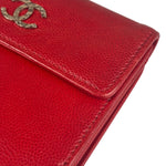 Chanel Vintage Red Caviar Compact Wallet 2010