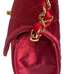 Chanel Vintage Two Tone Red Satin Flap 1989