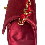 Chanel Vintage Two Tone Red Satin Flap 1989