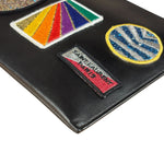 Saint Laurent Black Leather Patchwork Pouch