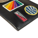 Saint Laurent Black Leather Patchwork Pouch