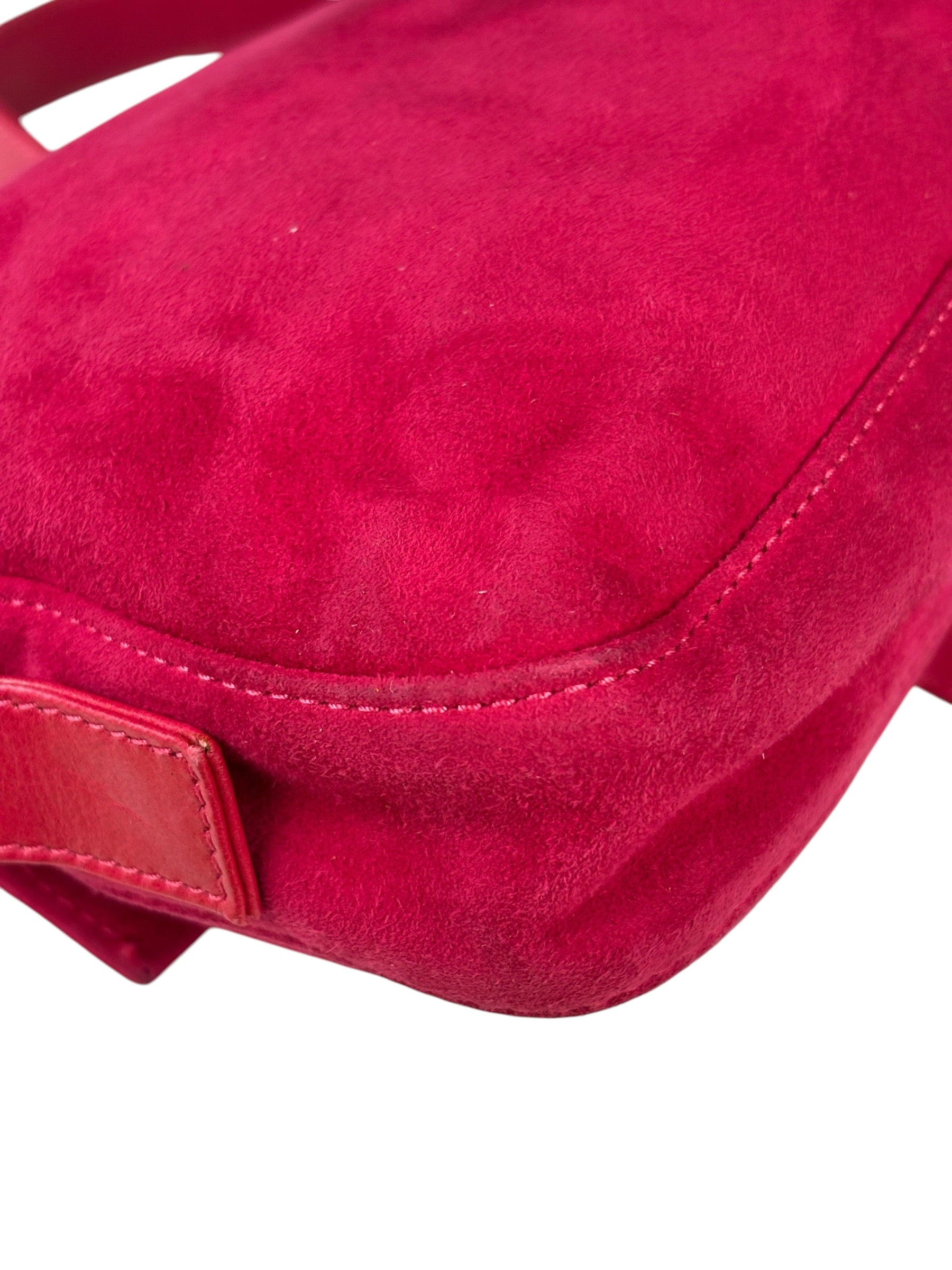 Fendi Pink Suede/Leather Trim Baguette