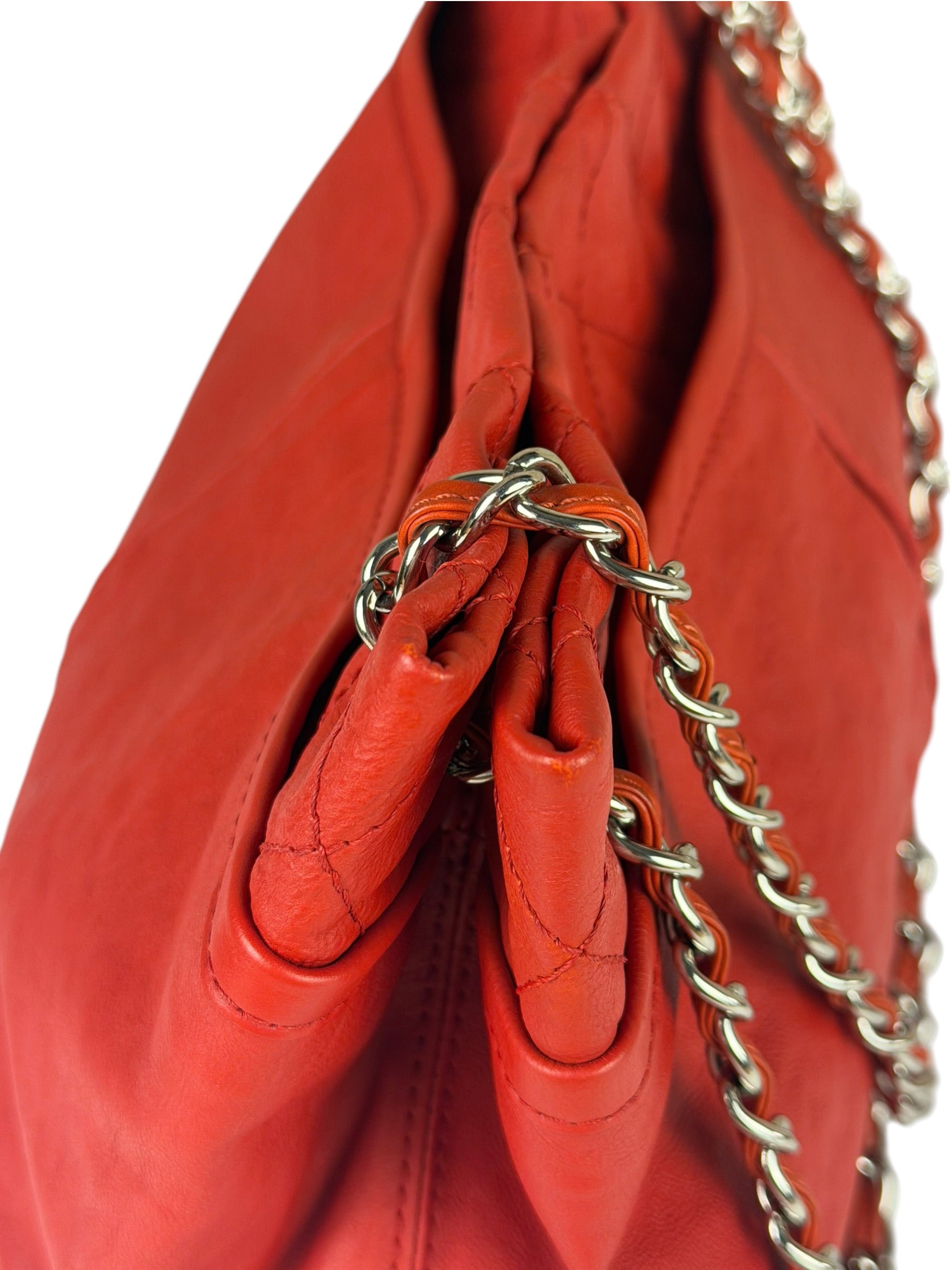 Chanel Red Quilted Leather Natural Beauty Chain Tote 2010