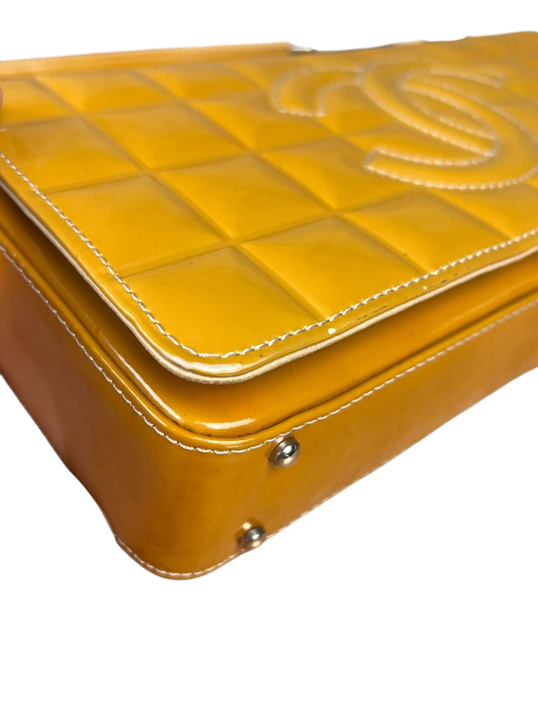 Chanel Vintage East West Patent Flap Bag