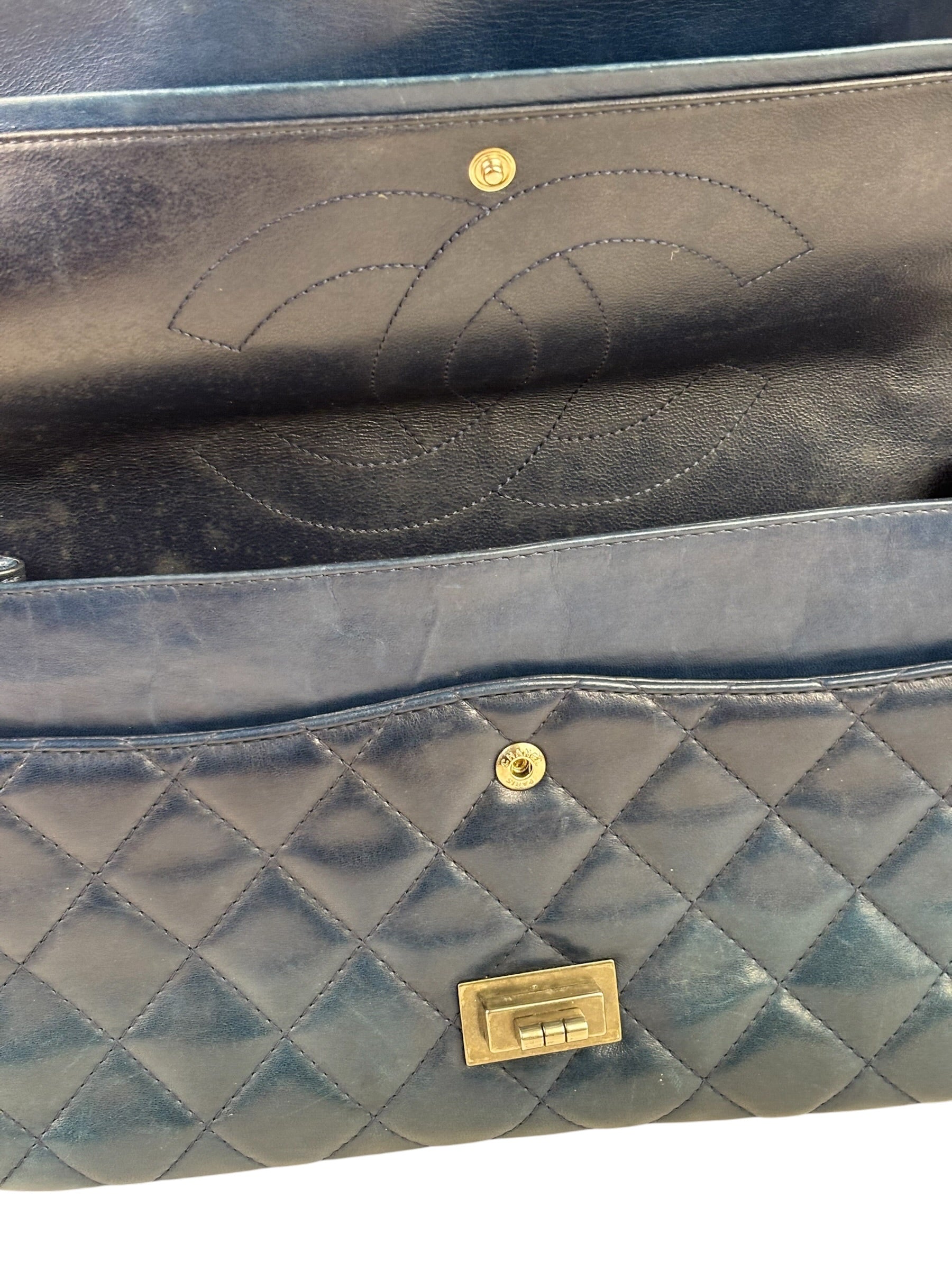 Chanel Blue Reissue 225 Double Flap Bag 1991