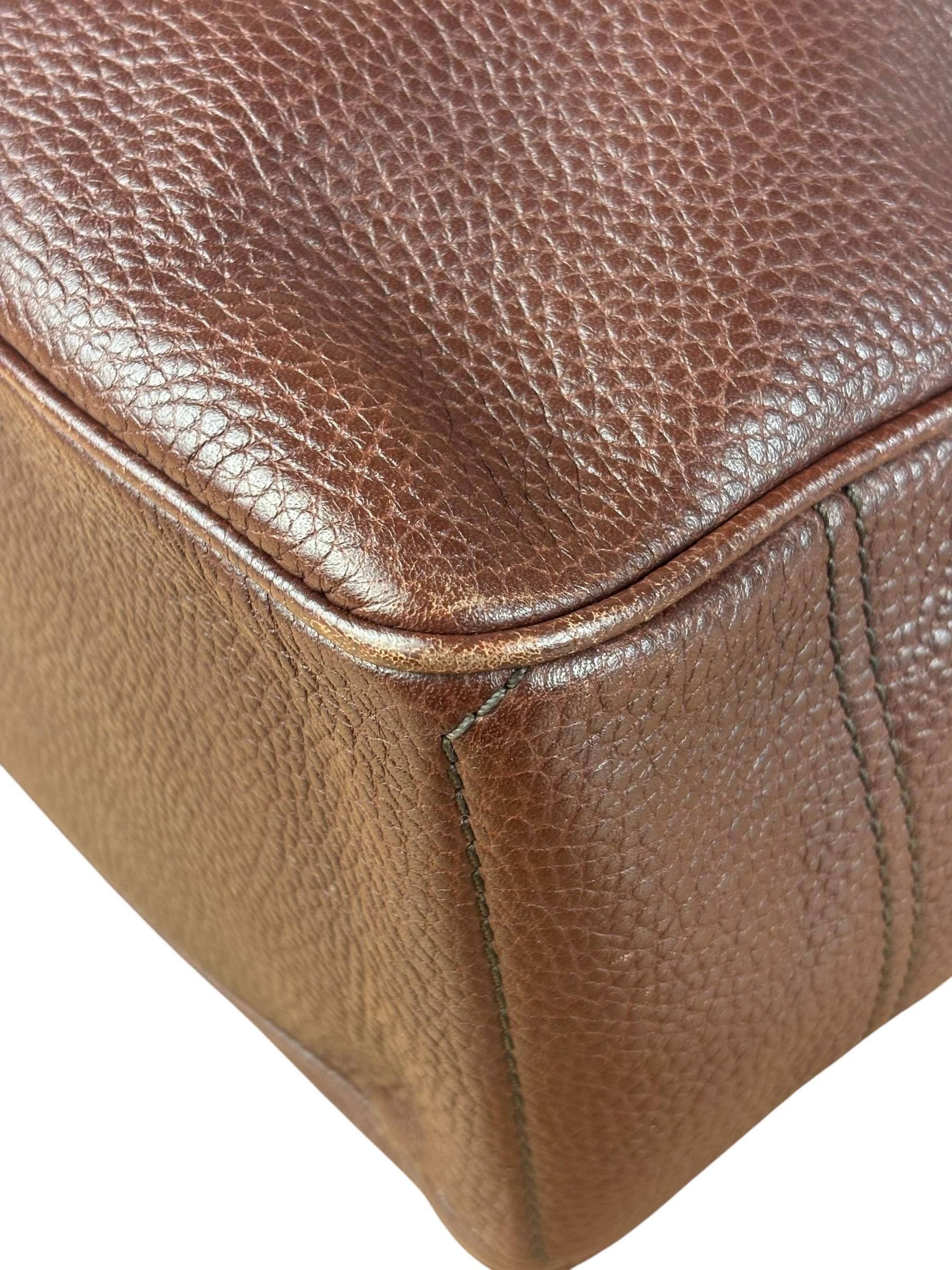 Celine Brown Pebbled Leather Boogie Handbag
