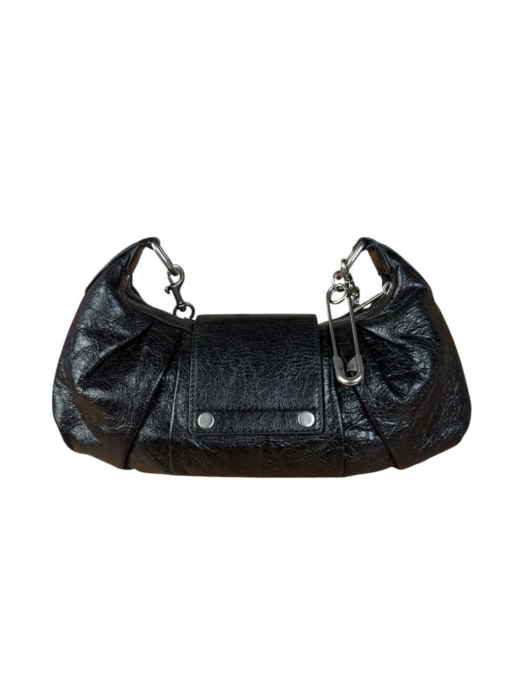 Balenciaga Black Leather Pamela Small Shoulder Bag